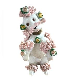 VINTAGE➕Porcelain Floral Spaghetti French Poodle